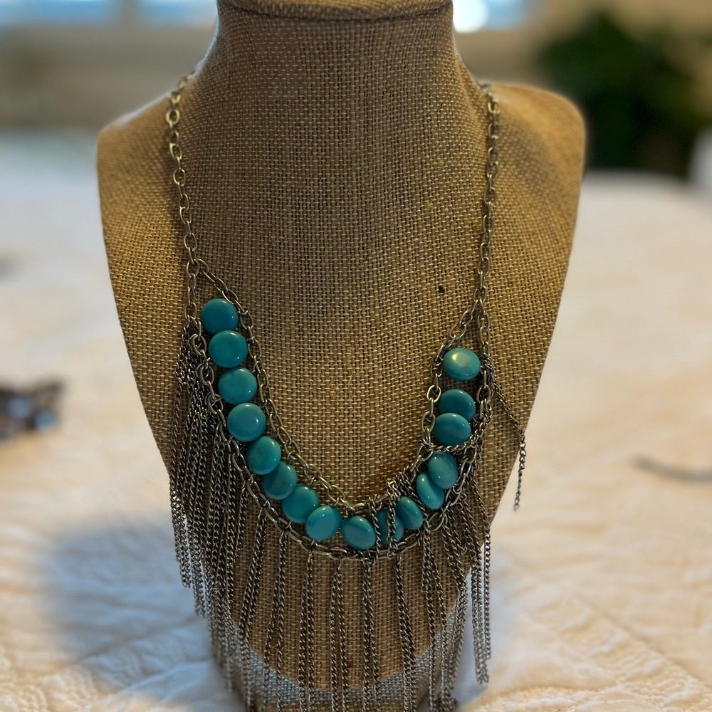 Coral blue necklace